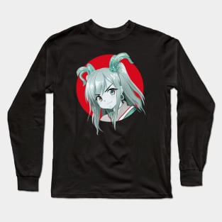 Red Sun Anime Girl Long Sleeve T-Shirt